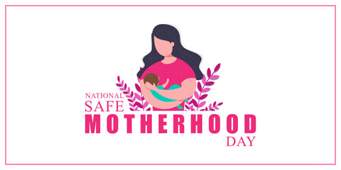 Vector illustration of National Safe Motherhood Day social media feed template