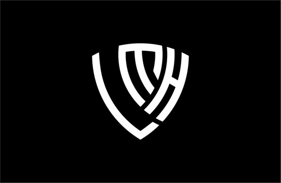 LMH creative letter shield logo design vector icon illustration