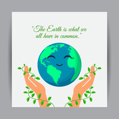 Vector illustration of Earth Day social media feed template