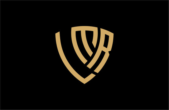 LMR creative letter shield logo design vector icon illustration