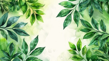 Hand-Painted Tropical Leaves Wallpaper for Spring Generative AI
