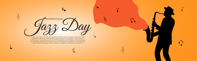 Vector illustration of International Jazz Day social media feed template