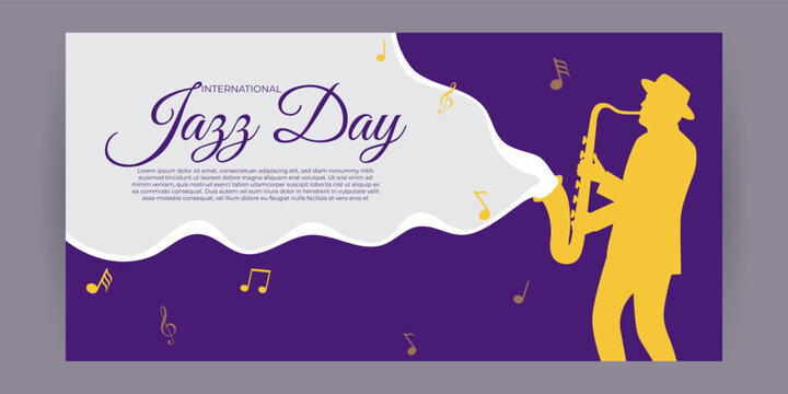 Vector illustration of International Jazz Day social media feed template - Powered by Adobe