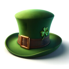 Leprechaun hat, St. Patrick’s Day, isolated on a  white background, Irish Topper hat, Celebrating Patrick's day