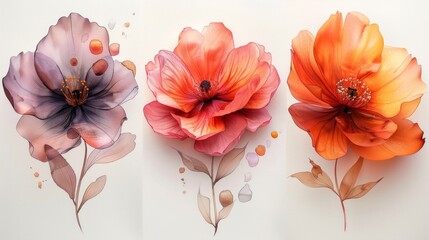 Stylized Flower Arrangement on Abstract Background for Design Generative AI