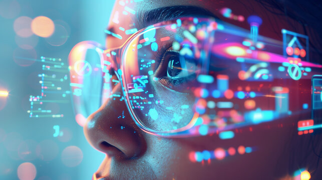 Visionary Interface: A Girl’s Journey Through Augmented Reality and Cybernetic Innovation