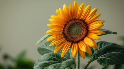 Stunning White Background Illustration of Sunflower Flower Generative AI