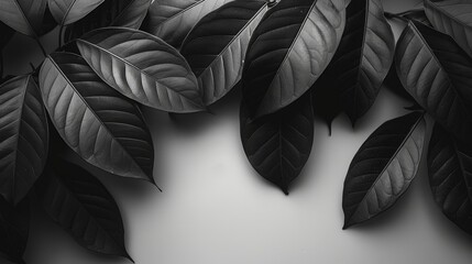 Tropical Leaf Illustration with Dark Nature Concept Generative AI