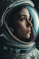 Portrait einer Astronautin  - obrazy, fototapety, plakaty