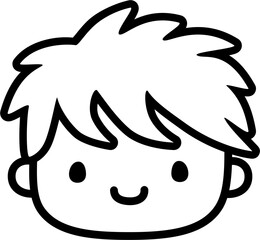 Cute Personalized Black and White Custom Face in SVG Vector.