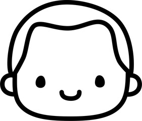 Cute Personalized Black and White Custom Face in SVG Vector.