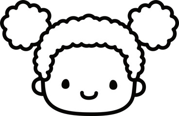 Cute Personalized Black and White Custom Face in SVG Vector.