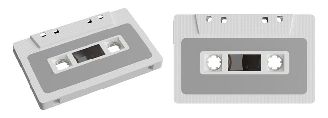 retro old cassette tape mockup. 3d rendering