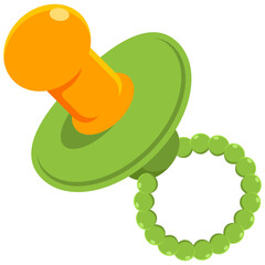 Nipple pacifier for baby vector cartoon illustration isolated on a white background.