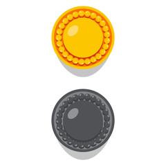 Vintage furniture handle vector cartoon illustration isolated on a white background.