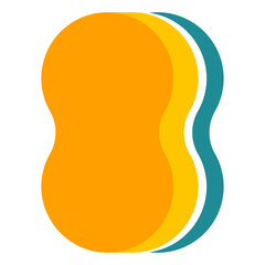 Washing sponge vector cartoon illustration isolated on a white background.