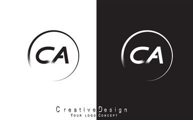 CA letter logo design template vector