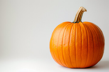 Orange Pumpkin On A White Background Background With Shadows Created Using Artificial Intelligence
