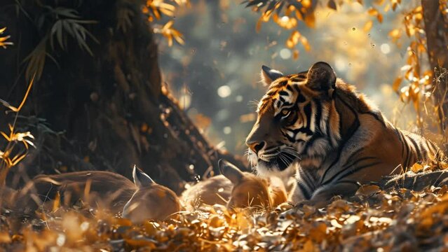 tiger in nature Video 4K