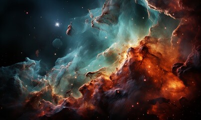 Colorful Galactic Space Scene