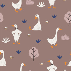 geese seamless pattern