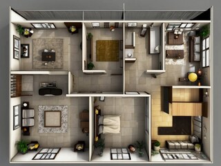 Designing a Modern Living Space with Detailed Floor Plan