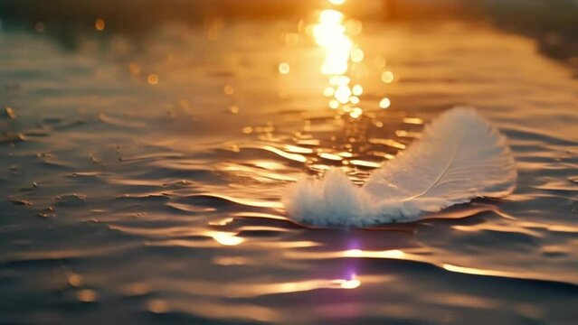 feathers on the water Video 4K