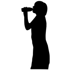 Silhouette of People Drinking