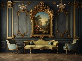 Baroque style painting Generative AI - obrazy, fototapety, plakaty