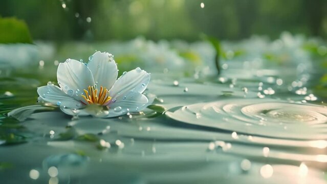 flowers floating in the water Video 4K