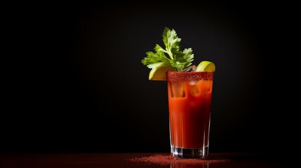 Classic bloody mary cocktail. Alcohol drink.