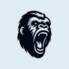 roaring gorilla head vector logo design © tri