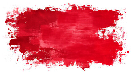 red paint texture brush strokes isolated on transparent background