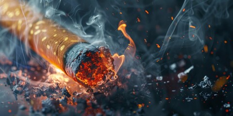 cigarette macro image. high detailed AI image. 