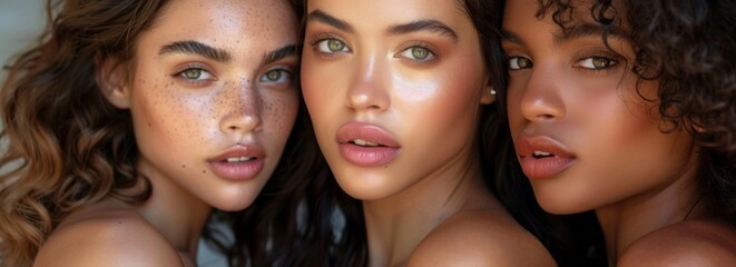 Obraz premium diversity concept image. portrait of young women. 
