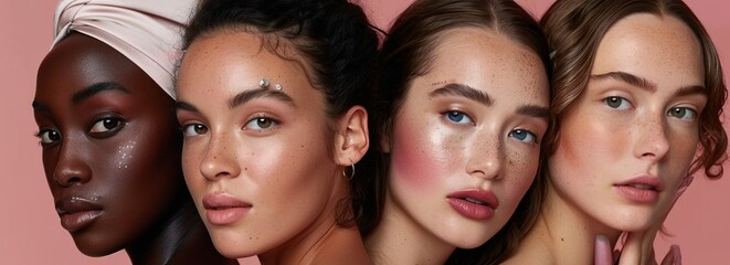 Obraz premium portrait of young women. diversity concept image. 