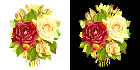 bouquet flower rose free vector.