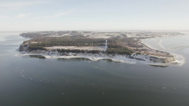 Knudeklinten, a Steep Cliff of Moler (Mo-Clay) in Knud on the Island of Fur - Aerial