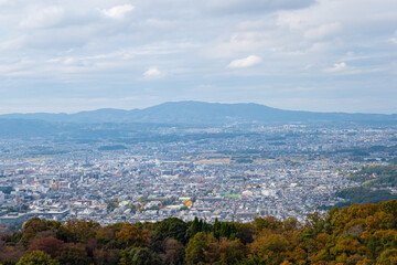 Obraz premium 奈良の若草山頂上から見える景色