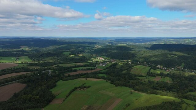 Beautiful Landscape Mountains Bieszczady Bircza Leszczawa Aerial View Poland