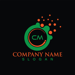 Initial CM letter logo design with creative square symbol