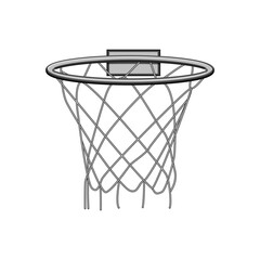 Fototapeta na wymiar ball basketball hoop cartoon. arena net, play sport, ring rim ball basketball hoop sign. isolated symbol vector illustration