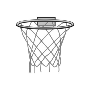 ball basketball hoop cartoon. arena net, play sport, ring rim ball basketball hoop sign. isolated symbol vector illustration