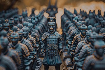 Illustration of a Genghis Khan's army ready for conquest. - obrazy, fototapety, plakaty