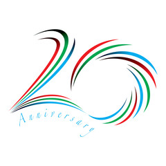20 years anniversary design vector