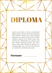 modern white and gold cetificate, diploma design. for print, catalogue, brochure templates