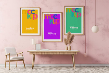 Poster Frame Mockup with Vases on the Shelf
Poster Frame Mockup with Vases and Decorative Items on the Shelf
Poster Frame Mockup with books and candles on the shelf
Poster Frame Mockup with vases on a