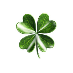 Shamrock four leaf clover isolated on the transparent background cutout