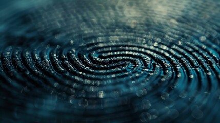 A close up of a fingerprint with a blue background