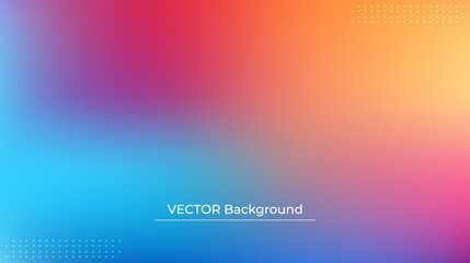 Abstract blurred gradient mesh background in bright rainbow colors. Colorful smooth banner template. Easy editable soft colored vector illustration in EPS10 without transparency.